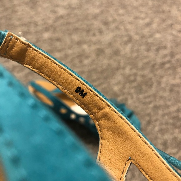 Nine West Smootheff turquoise Wedge Sandal size 9 - Picture 7 of 8
